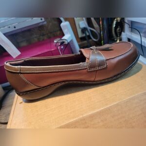 Clark’s NIB Ashland Bubble Loafer Two Tone Brown Slip On Size 12 Extra Wide
